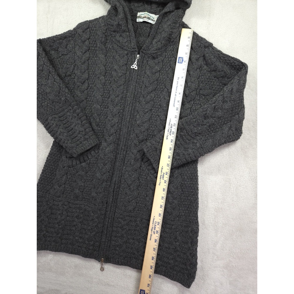 Aran Crafts Merino Wool Hoodie Womens Medium Full Zip - Picture 7 of 8